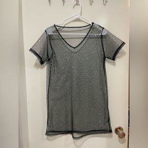 Glitter Mesh Tshirt Dress - Fits like a Small-Medium